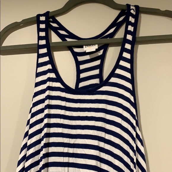 Navy and white strip razor back T-shirt dress - Picture 2 of 2